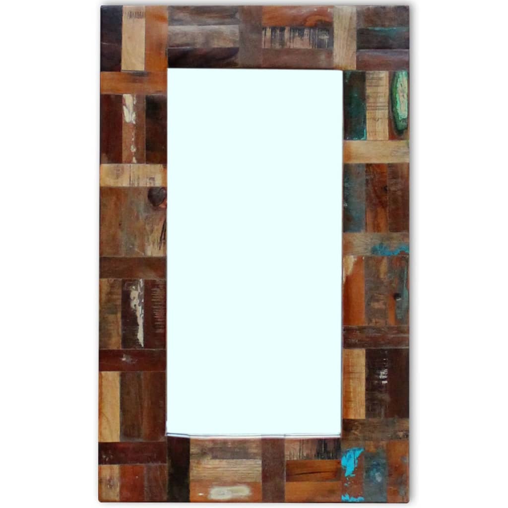 Vidaxl Mirror with Reclaimed Wood Frame, 80X50 Cm