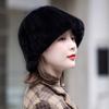 Mink hat women's autumn and winter casual warmth thickened mink basin hat top hat fur hat versatile adult hat