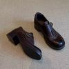 Zapatos Mocasines para Mujer Tacones Altos Moda Zapatos Gruesos Otoño Nuevos Zapatos de Salón Zapatos Deportivos Elegantes Hebilla Vestir Mujer