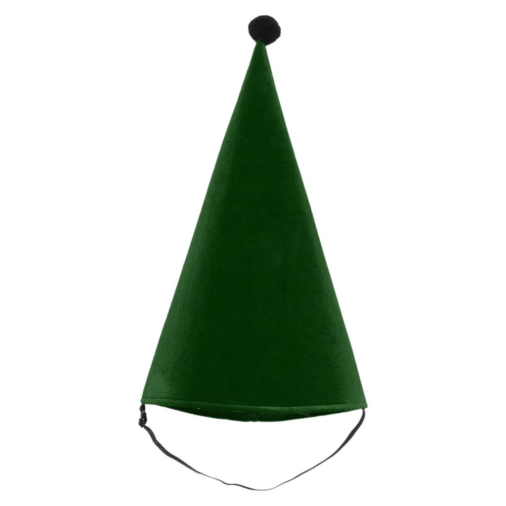 Cappello Conico di Velluto Fantasy Medievale per Adulti Costume da Nano Elfo Cappellino Copricapo Appuntito per Halloween Natale Festa in Maschera