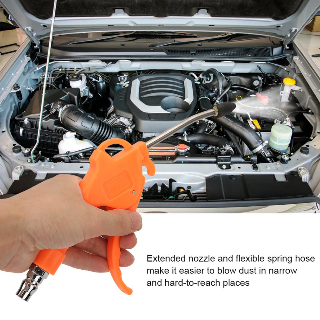 ABS-Luftblaspistole, Staubgebläse mit 6 m Federschlauch, 3-Wege-Schnellanschluss für die Autoentstaubung