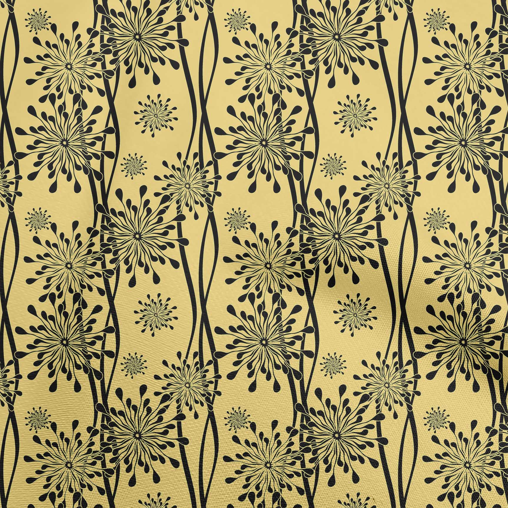 

oneOone Cotton Flex Dusty Teal Green Fabric Floral Silhouette Сукня Матеріал Тканина Тканина з принтом у дворі 40 дюймів 42 Inch Wide - Viscose Chiffon жовтий