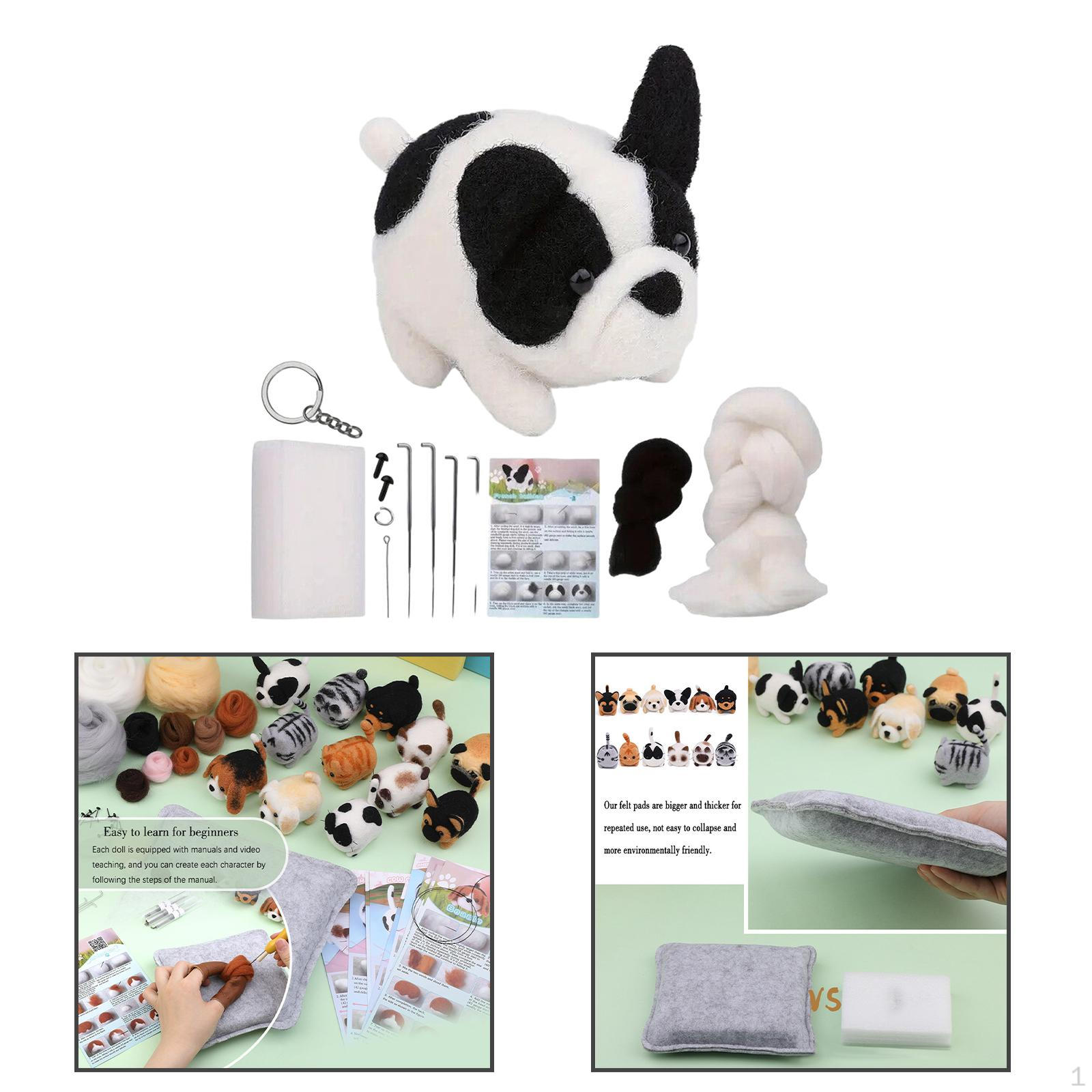 

Felt Doll Felting Kit, Art Animals, Handbag Accessories, Instruction style D