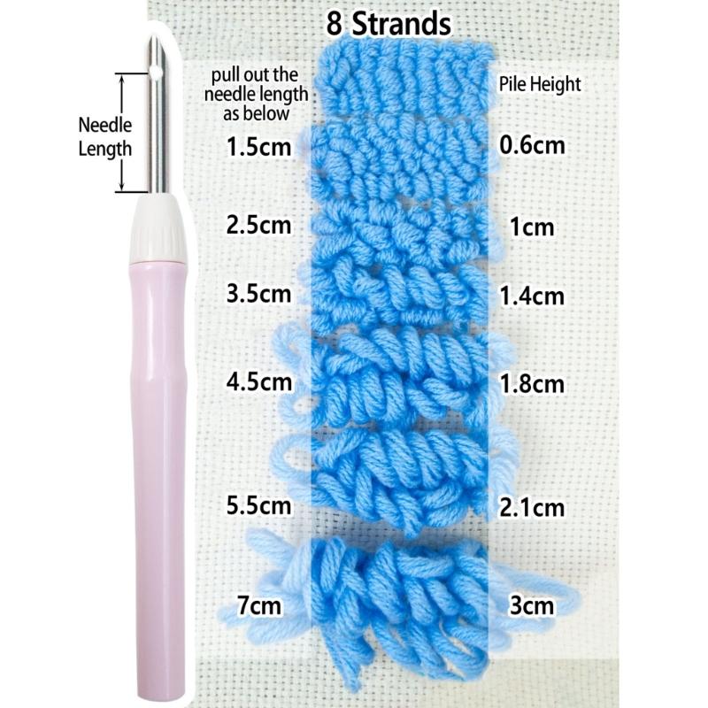 Stainless Steel Embroidery Punch Needle Set Including Adjustable 6 Head Ergonomic Handle Storage Case for Home