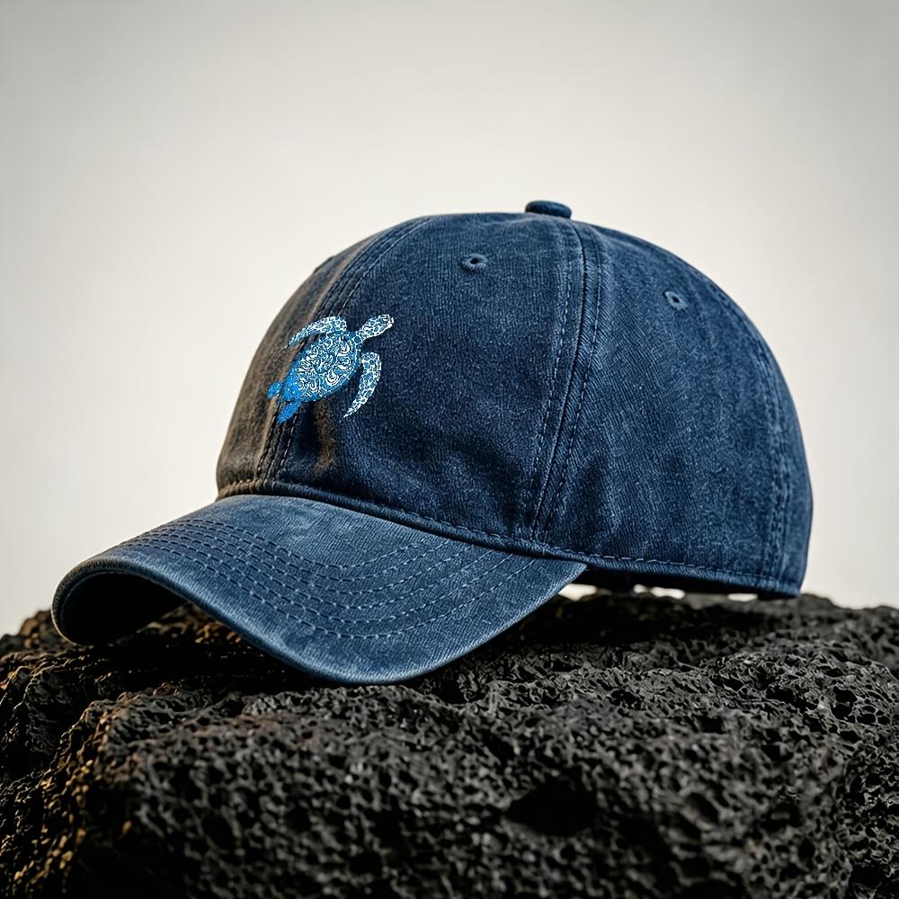 Blue Sea Turtle Pattern Stylish Baseball Cap for Outdoor  Daily Wear  Multiple Colors
