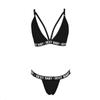 Ladies  Letter Print Lingerie Underpants G-String Letter  Set  Underwear