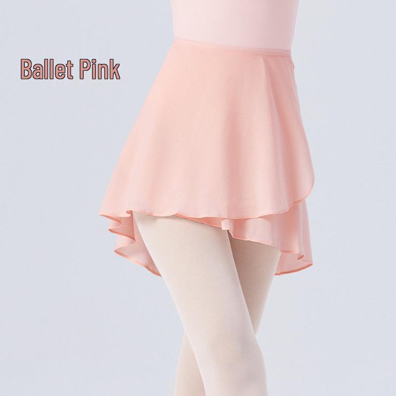 Adult Women's One-Piece Chiffon Ballet Dance Skirt with Lace-Up A-Line Design