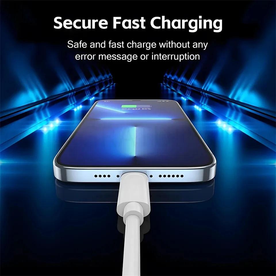 High Quality USB Charger Cable for iPhone 14 8 7 6S Plus 13 12 Pro XS Max XR SE Fast Charging Cord Data Sync Line 0.2m 1m 2m 3m