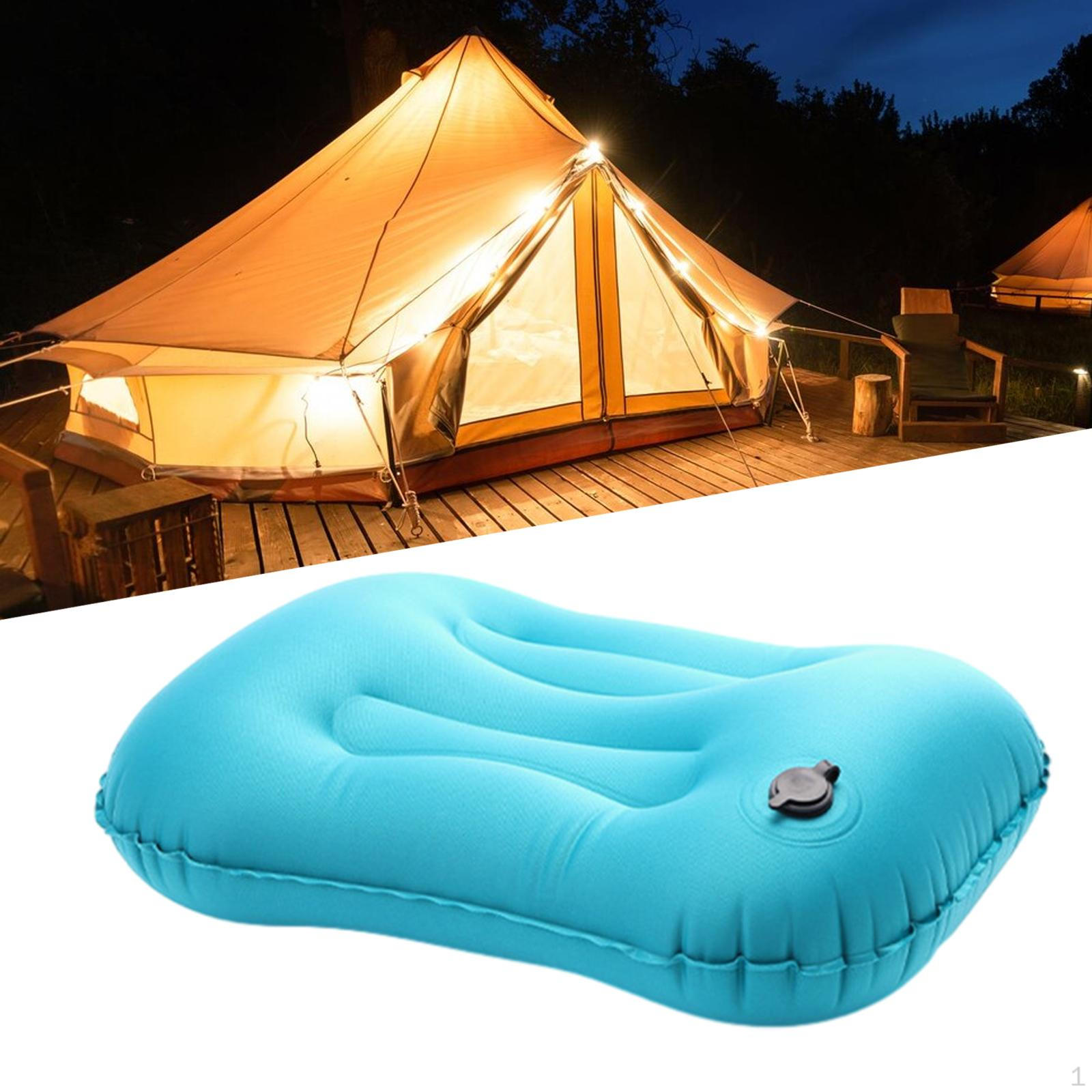 

Надувная подушка для кемпинга, сжимаемая для путешествий, сна, надуваемого воздуха синий