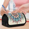 1pc Elegant Large Capacity Double Layer Flip-Top Pencil Case with Zipper Closure - Bloom Flower Design School & Office Organizer, Durable Polyester Po
