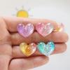10 Pcs New Lovely Mini Colour Cartoon Bicolor Heart Resin Scrapbook Diy Jewellery Hairpin Accessories Decorate Craft A76