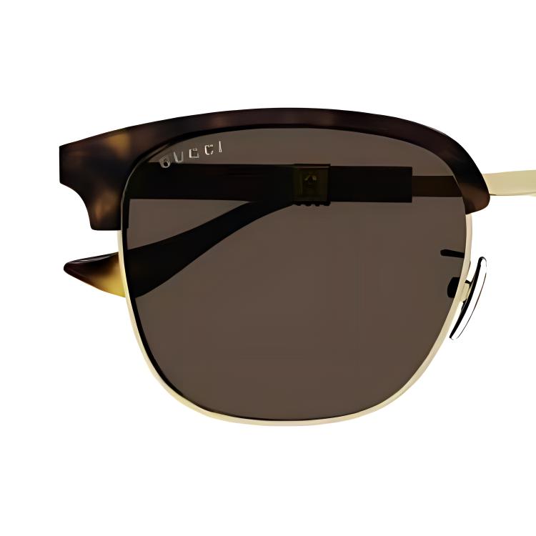 Gucci Letter Design Rectangular Sunglasses Men Sunglasses Tortoise GG1499SK002