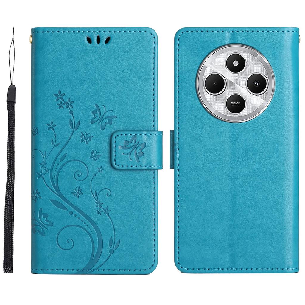 For Xiaomi Poco C75 4G/Redmi 14R 5G/14C 4G Case Pattern Imprint PU Leather Phone Wallet Cover with Strap