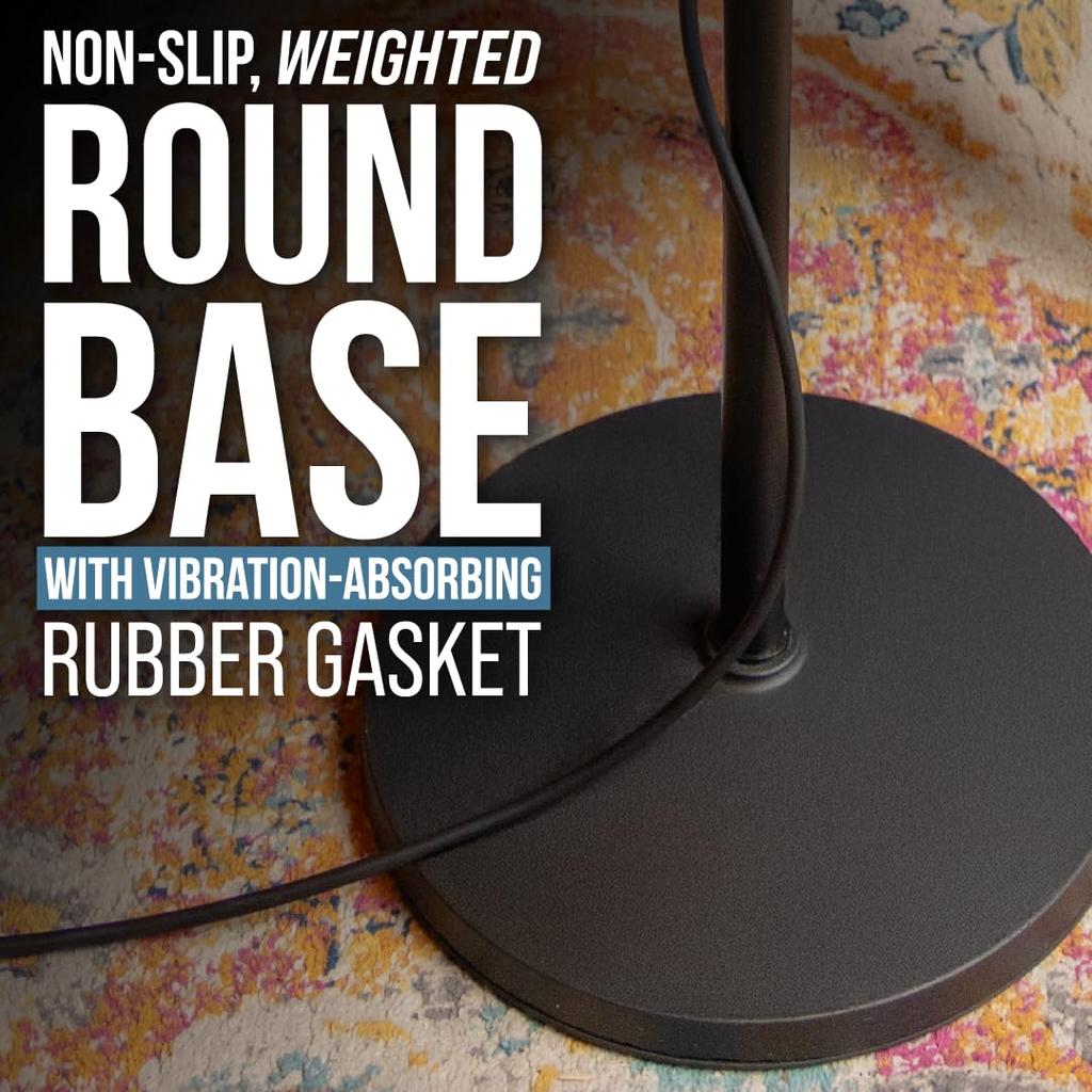 Shure by Gator Microphone Straight with Round Base SH-RBMICSTAND12 Stand, Type, Vibration-Absorbing