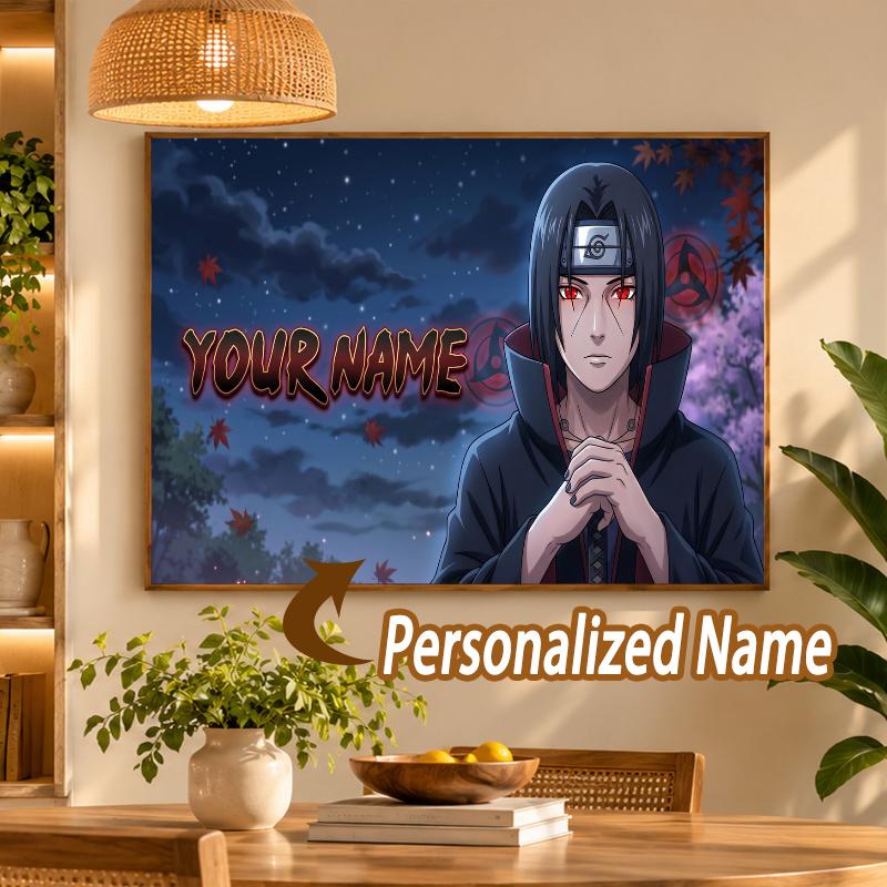 Itachi Uchiha Custom Name Diamond Painting Personalized 5D Full Drill DIY Diamond Art Home Decor