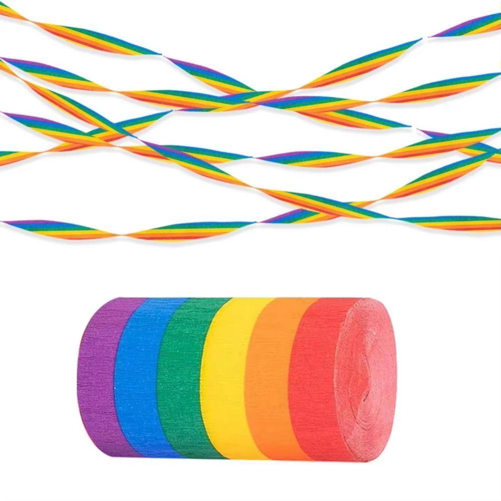 10Rolls Vibrant Colors Rainbow Crepe Paper Colorful Crepe Paper Streamers Party Backdrop