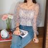 New Arrivals Open Run Oganza Guest Look Sheer Flower Blouse