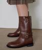 PINK PINEAPPLE Prose Middle Buckle Boots_Brown