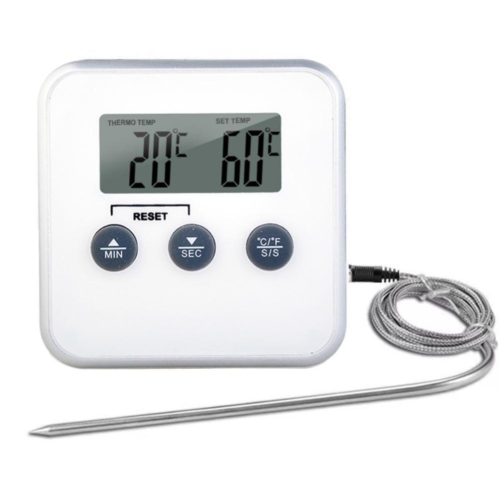 Long Probe Digital Food Thermometer Timed Waterproof Grill Temperature Tester Battery-powered Convertible Units