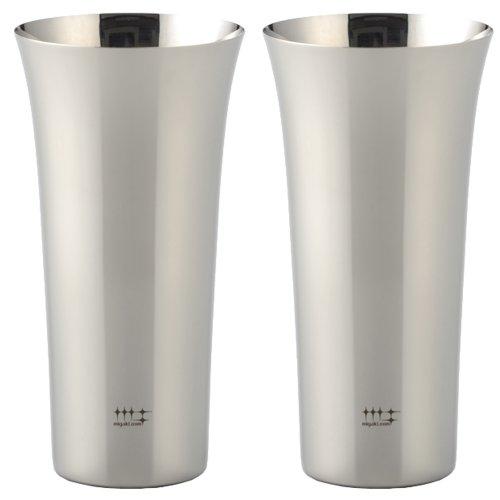 

Yoshikawa Highball/Beer Tumbler, Silver, 435ml, 2-Piece Set, Polishing Syndicate Design, YJ1306