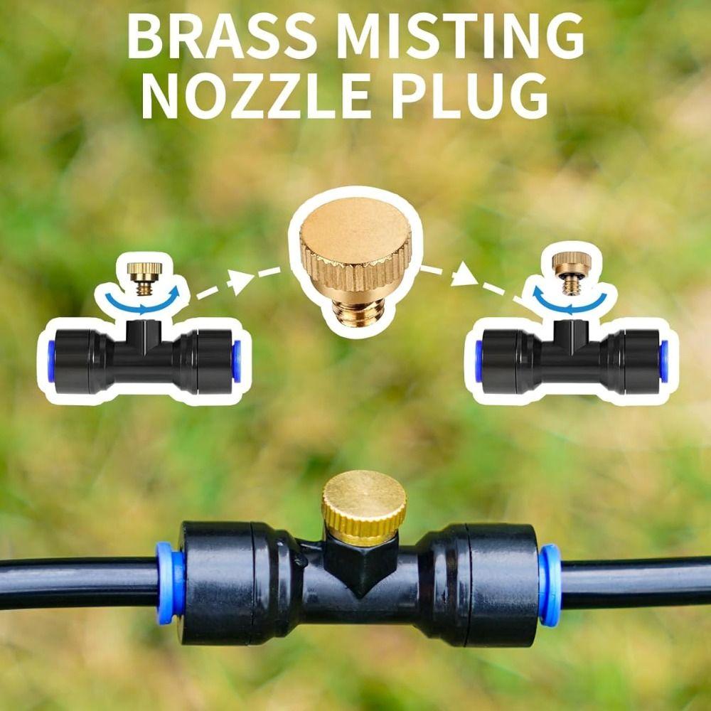 10/24 Screw Thread Misting Nozzle Brass Screw Thread Plug Durable Plug Cap