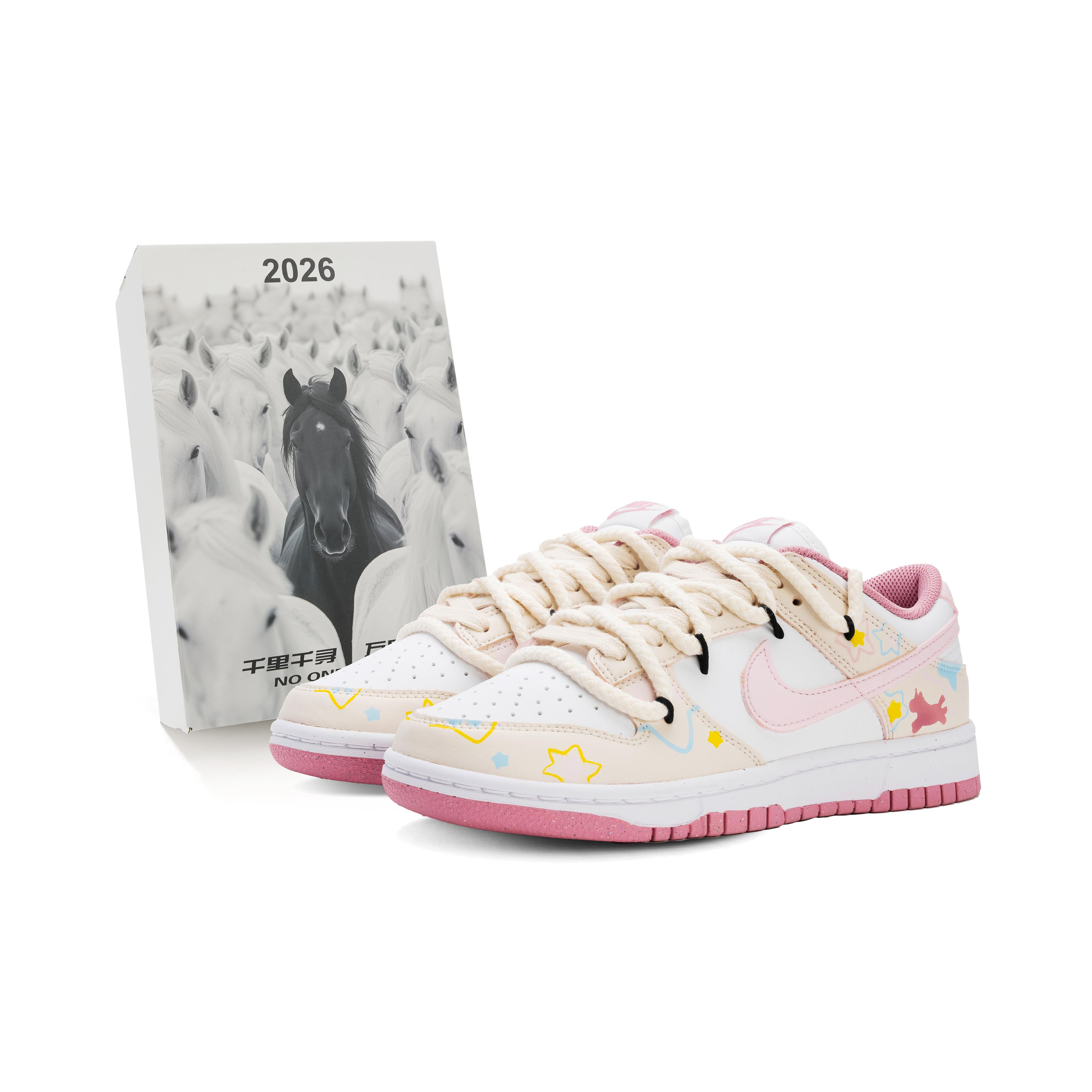 

Nike Dunk Abrasion Resistant Slip Resistant Low top Skateboard Shoes Women s White Pink DD1873-112(Team575-) 40