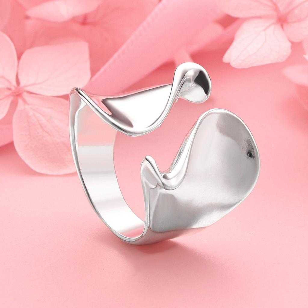 1pcs 925 Sterling Silver Shiny Twisted Wide Ring Fashion Women's Jewelry Accessories Temperament Party Wedding Gift