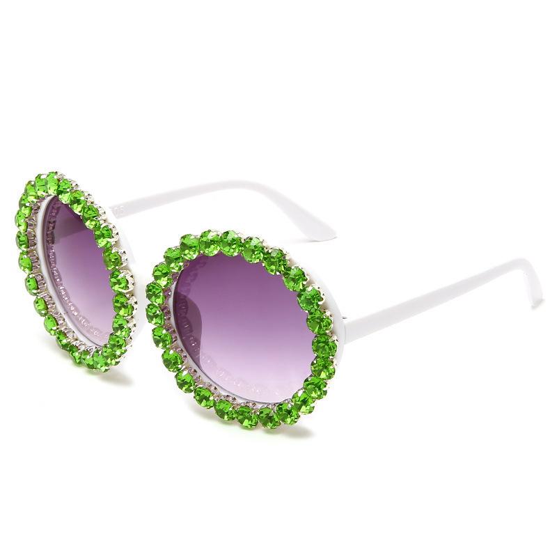 European and American brands retro exaggerated sunglasses sunglasses women tide diamond rihanna metal wind