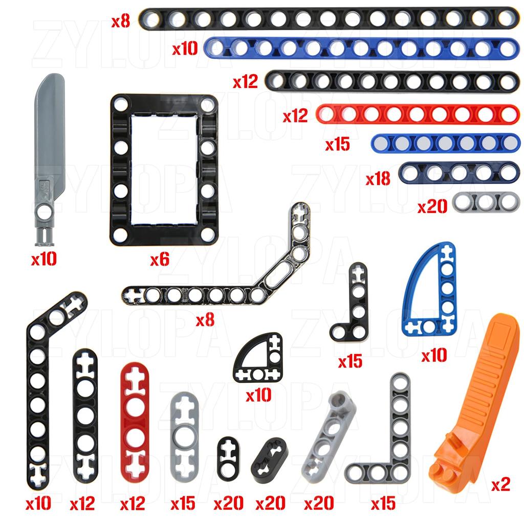 Zylopa 284-Piece Technic Beam Set, Technic Parts, Technic Frame Block Set, Rotor Helicopter Minifigure Block Separator, Technic Pieces (Random Color)