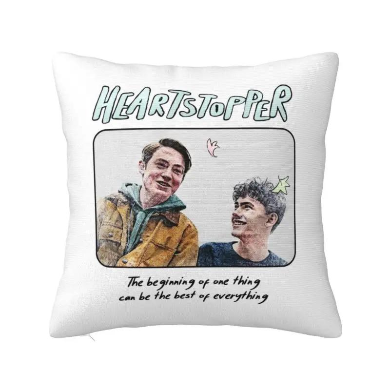 

Heartstopper Leaves TV Series Sofa Cushion Covers Happy Pride Nick Charlie Throw Pillow Case Square Pillowcase Home Decoration 40x40cm16x16Inch