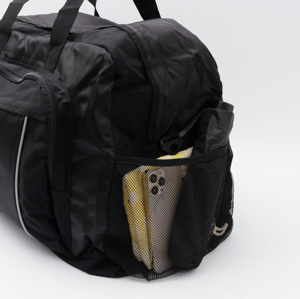 Logo Spark Boston Bag, Large Capacity 60L, 3-Way, Two-Tone Design, Travel Bag, 750kg Capacity, Black