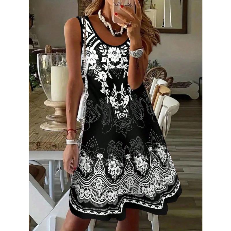 New Summer Casual Comfortable Round-neck Pullover Sleeveless Dress for Women