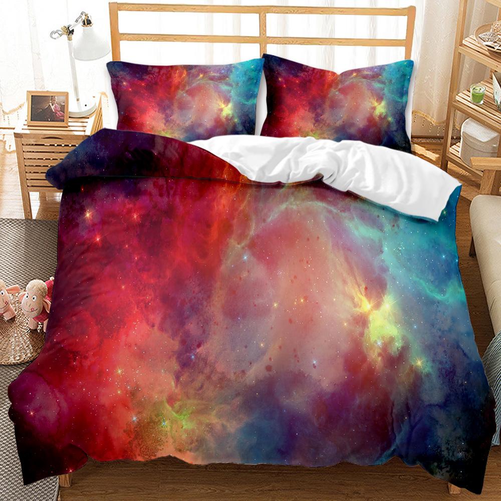 Star Space Duvet Cover Dusty Gas Cloud Nebula And Star Clusters In The Outer Space Bedding Set Double Queen King Size