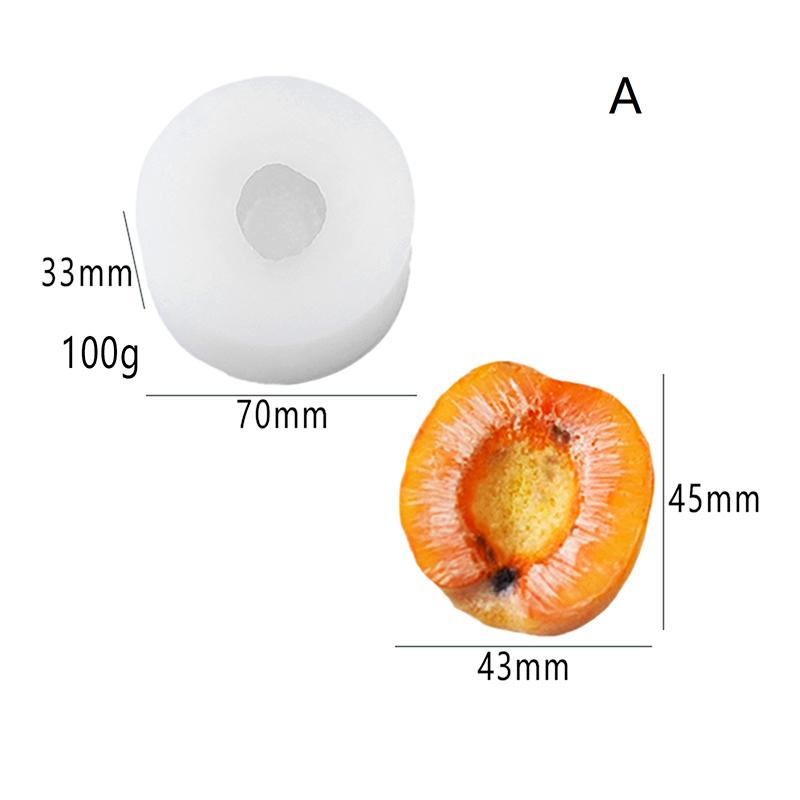 

3D Apricot Fruit Candle Silicone Mold Form Handmade Resin Clay Crafts Cake Decorating Tools Plaster Mould Candle Making Supplies
