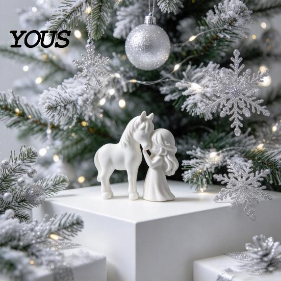 Unique Birthday Presents 3D Printed Girl Horse Figurine, DIY Paintable Equestrian Sculpture, Modern Christmas Gifts for Equestrians Minimalist