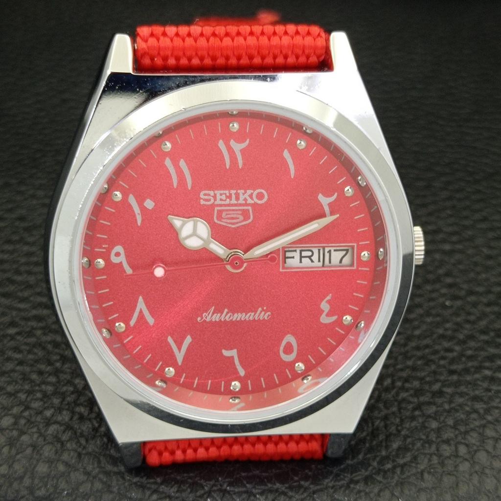 REFURBISHED SEIKO 5 AUTOMATIC 6309A VINTAGE JAPAN MENS RED DIAL WATCH a441333-5