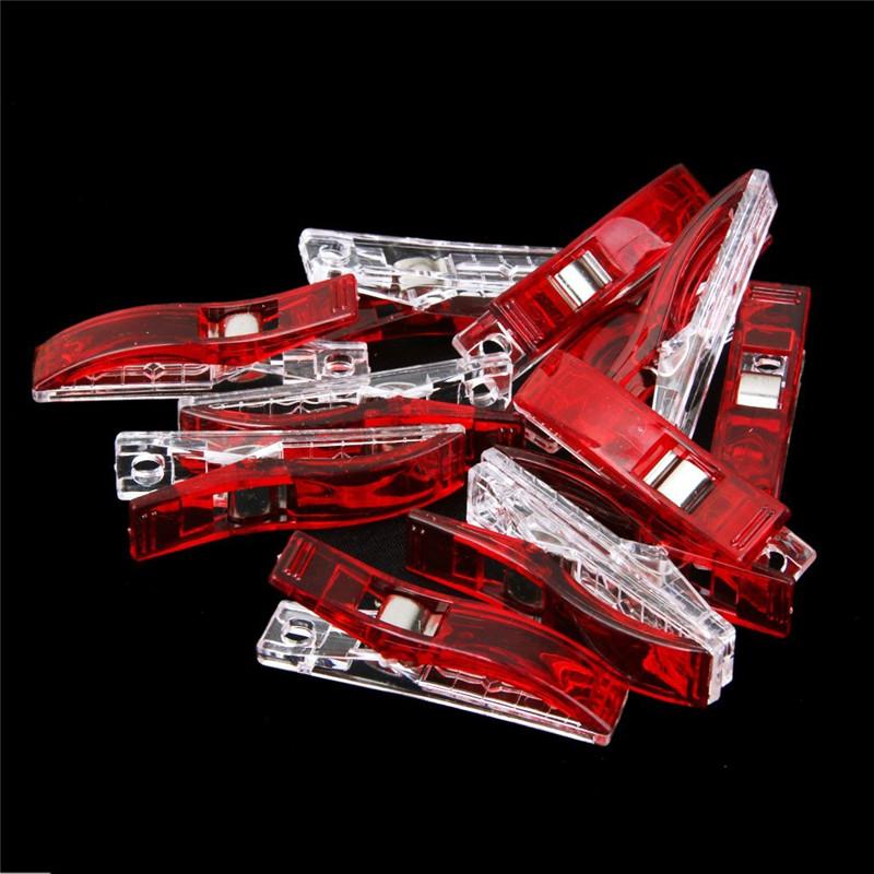 10pcs Colorful Sewing Craft Quilt Binding Plastic Clip Fabric Clamps for Patchwork Sewing Hemming DIY Crafts Tools