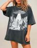 Alien Cowboy Komfortfarben® Shirt für Männer Frauen Vintage Grafik-T-Shirt Westliches UFO Abgenutztes T-Shirt Grunge Ästhetik Kryptid Oberteil