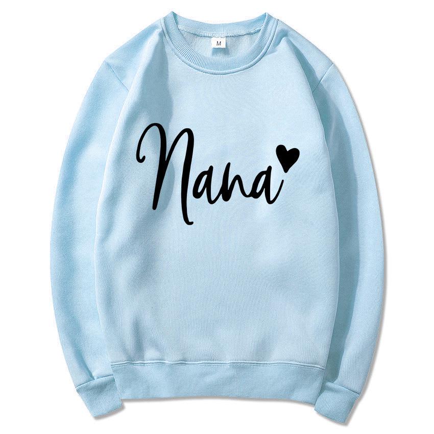 Women's Round Neck Heart Print Casual Hoodie