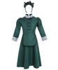 Milky Time Halloween Cosplay Maid Long Western-Style Costume, Women's, Green, (130cm, Kids)
