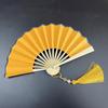 Ventaglio pieghevole mini in carta Xuan verde scuro dorata da 4-6 pollici per calligrafia e pittura