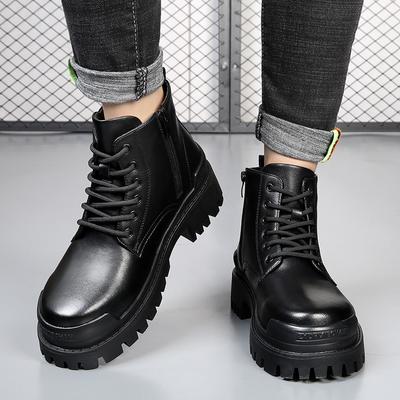 Six-hole Martin Boots Men's Velvet Warm New Autumn and Winter British Men's Locomotive Leather Tooling Boots Tide