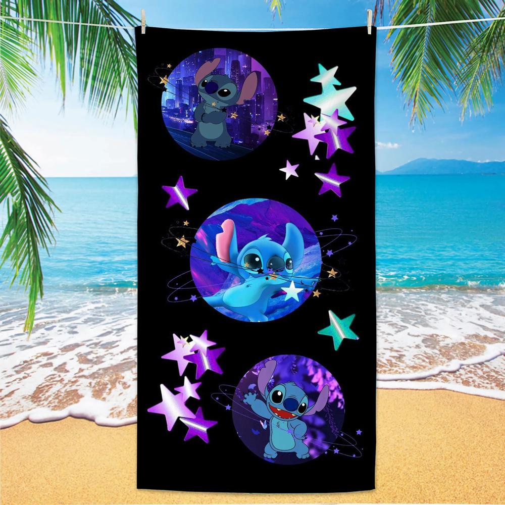 American Cartoon Figure Print Thick Microfiber Beach Towel Quick Dry Bath Blanket For Kids