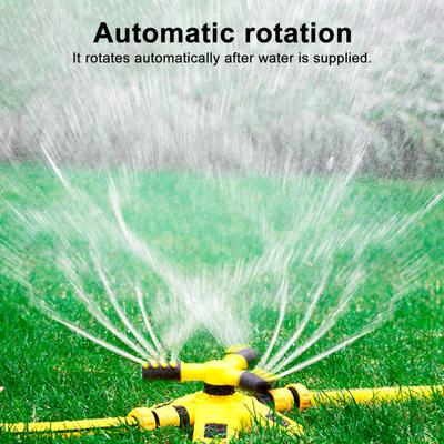 Automatic Garden Sprinkler 360-Degree Rotating Water Sprinkler 3-Arm Adjustable Sprinkler Garden Hose Attachment for Yard Lawn Irrigation