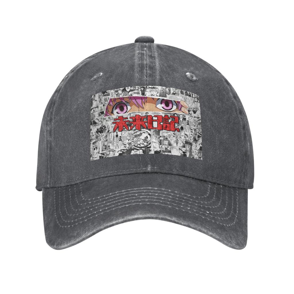 Yuno Gasai By Mirai Nikki Washed Denim Cap Casual Baseball Caps Adjustable Hat Summer Unisex Baseball Hats