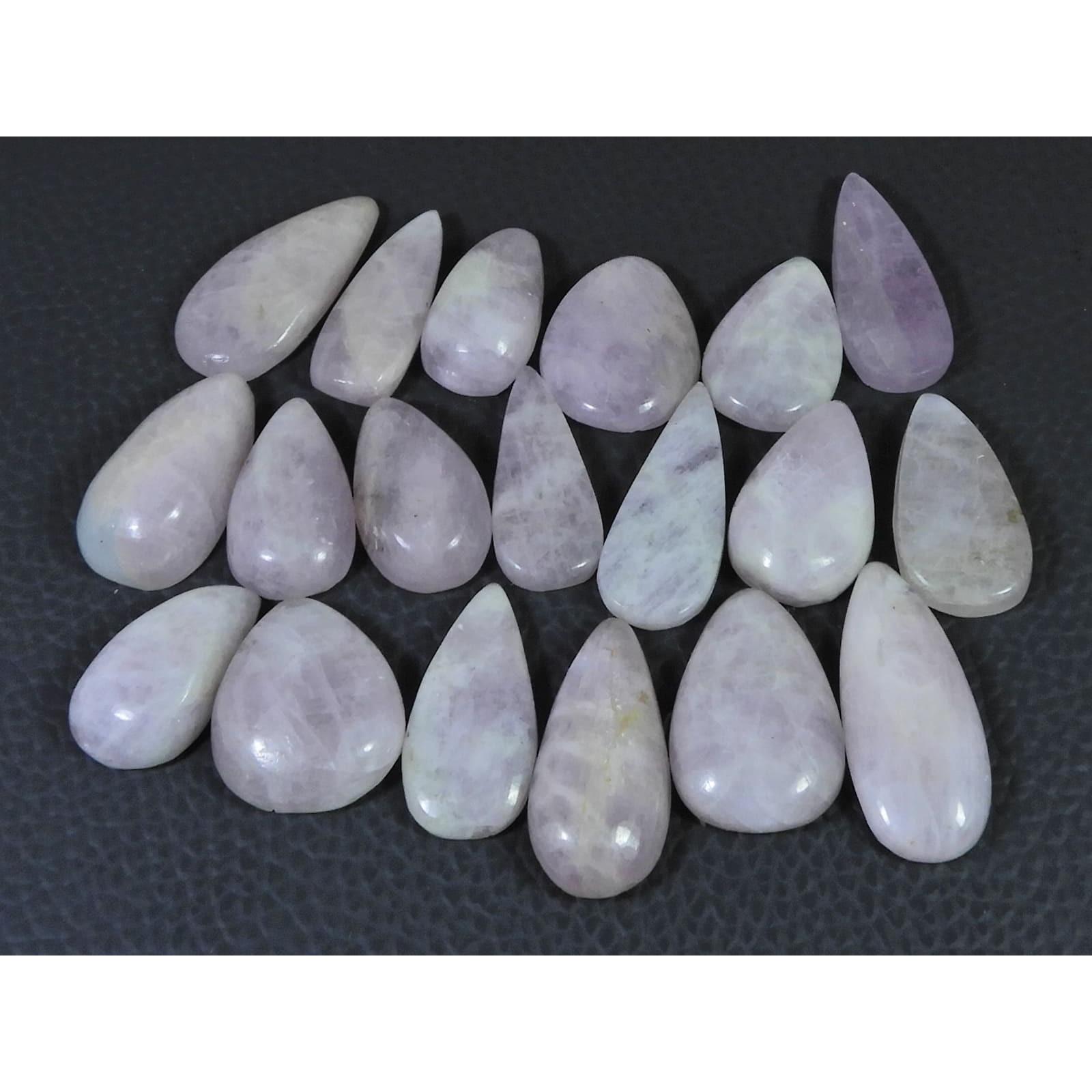 242Cts. Natural Pink Kunzite Pear Cabochon Loose Gemstone 19Pcs Lot 19-23MM C-1178