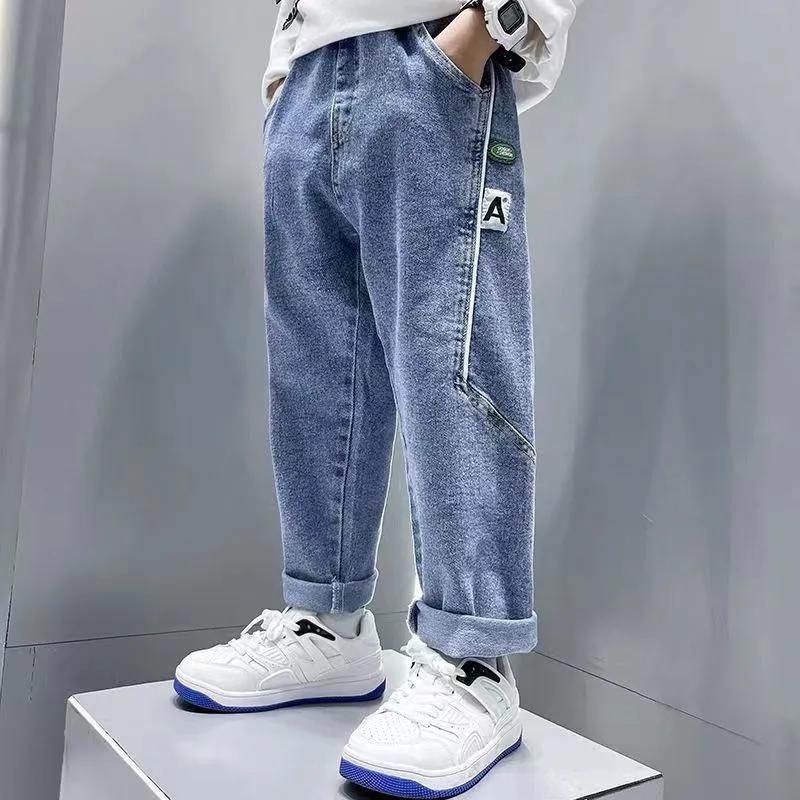 Boys Spring Casual Jeans Korean Fashion Straight Trousers Children's Trousers, Autumn Children's Trousers