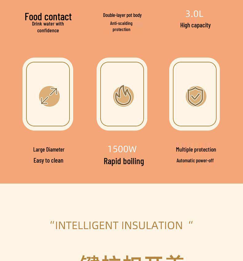 Insulated Electric Kettle with Auto Power-Off: Essential for Student Dorms