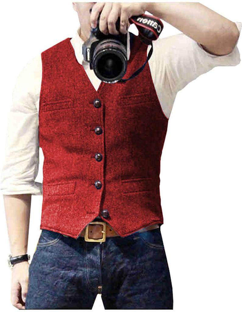 Men's Herringbone Business Casual Vest - British Style Hot Seller