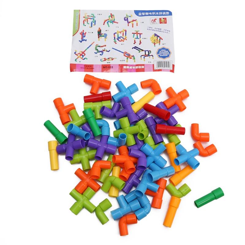 Kunststoffrohr-Einsteckblöcke für Kinder von 3–6 Jahren, Puzzle-Montagespielzeug